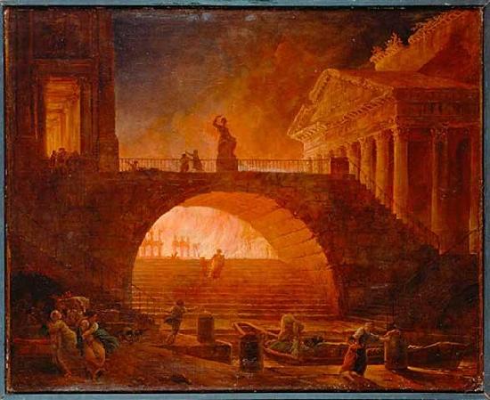 Hubert Robert Fire of Rome China oil painting art